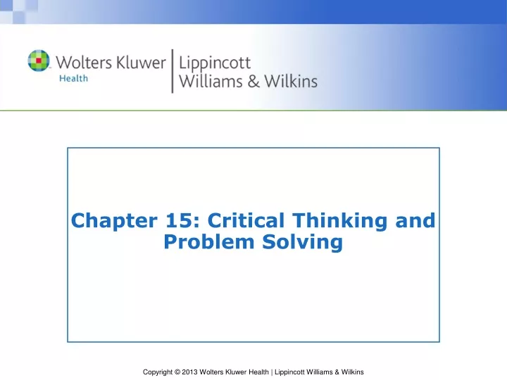 chapter 15 critical thinking and problem solving