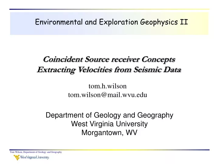 environmental and exploration geophysics ii