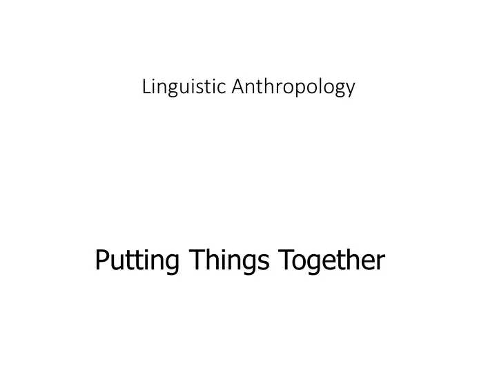linguistic anthropology