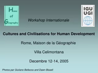 Workshop Internationale  Cultures and Civilisations for Human Development