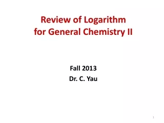 Review of Logarithm for General Chemistry II