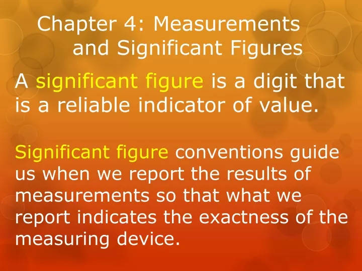 chapter 4 measurements and significant figures