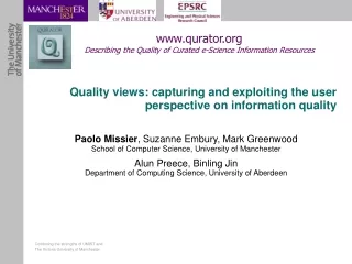 Quality views: capturing and exploiting the user perspective on information quality