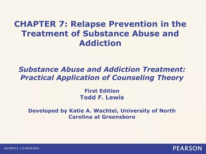 chapter 7 relapse prevention in the treatment of substance abuse and addiction