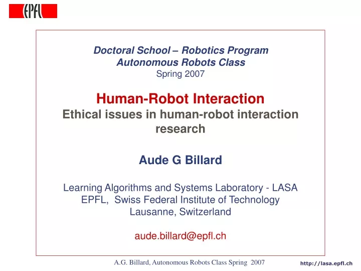 doctoral school robotics program autonomous