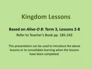 Kingdom Lessons