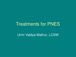 Treatments for PNES