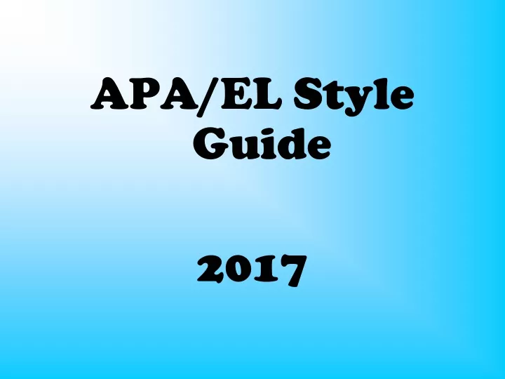 apa el style guide 2017