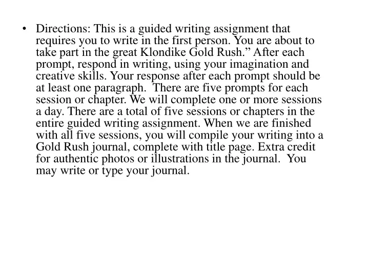 directions this is a guided writing assignment