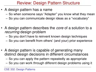 Review: Design Pattern Structure