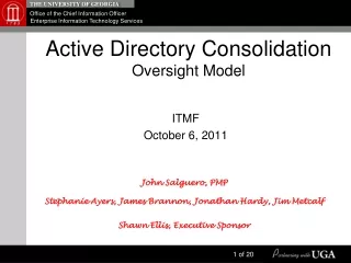 Active Directory Consolidation Oversight Model
