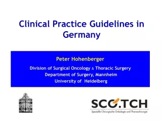 Peter Hohenberger Division of Surgical Oncology  &amp;  Thoracic Surgery