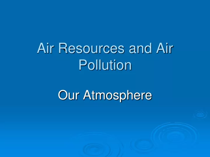 air resources and air pollution