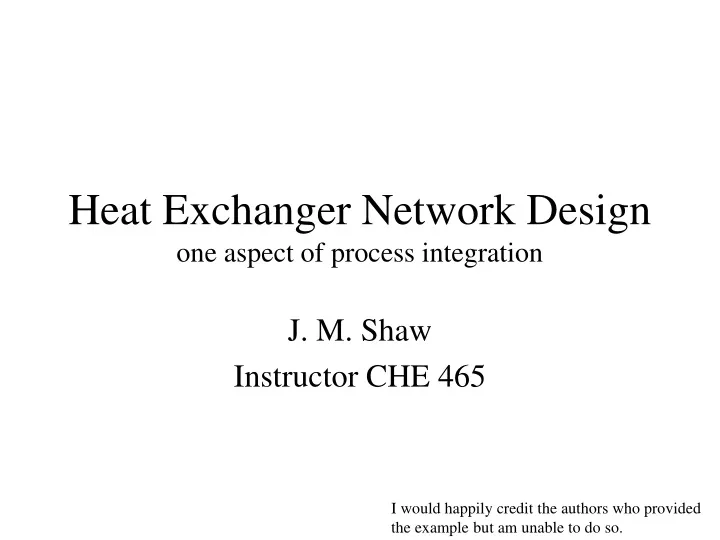 heat exchanger network design one aspect of process integration