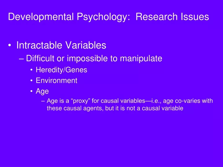 developmental psychology research issues