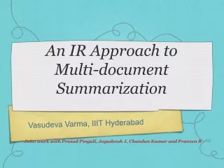 An IR Approach  to  Multi-document Summarization