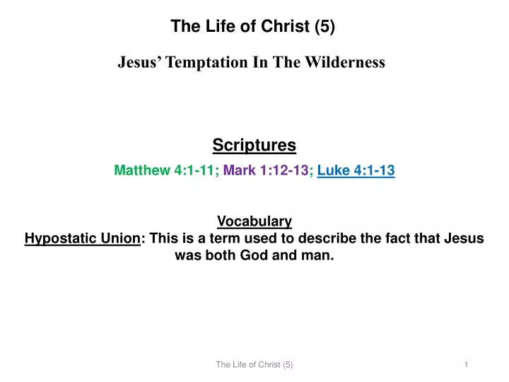 the life of christ 5