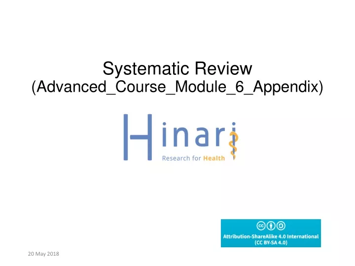 systematic review advanced course module 6 appendix