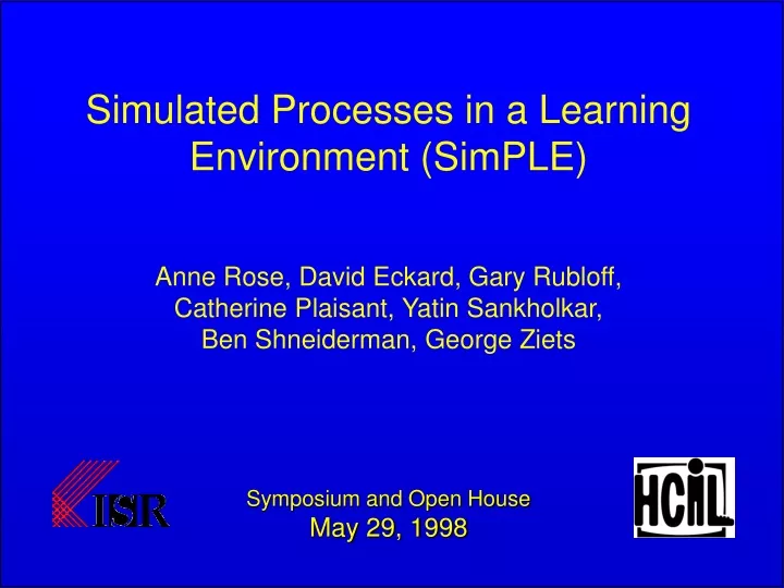 simulated processes in a learning environment