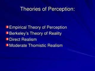 Theories of Perception: