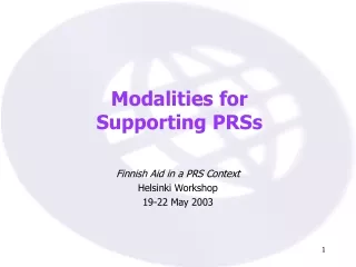 Modalities for  Supporting PRSs