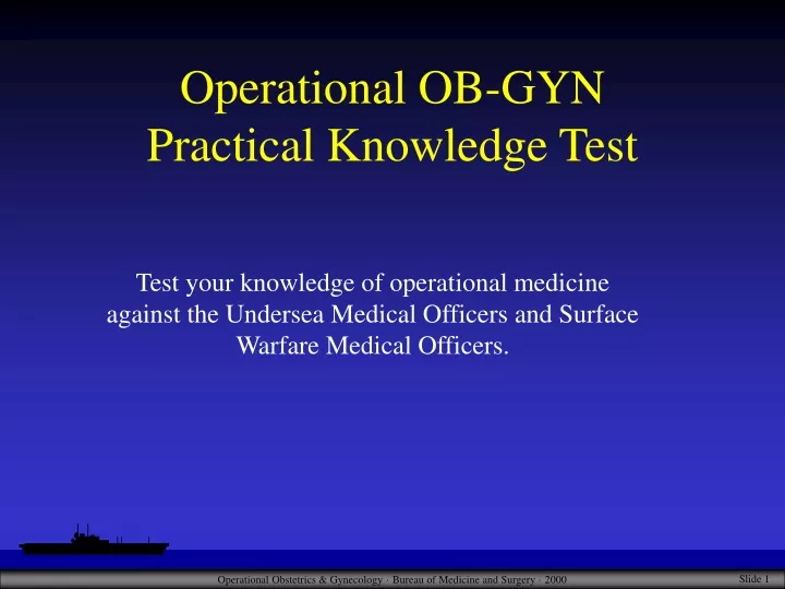 operational ob gyn practical knowledge test