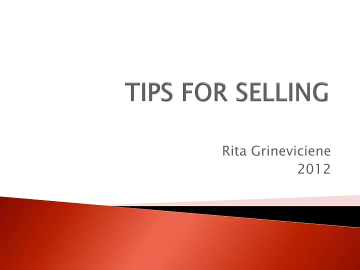 tips for selling