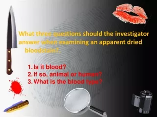 What three questions should the investigator  answer when examining an apparent dried