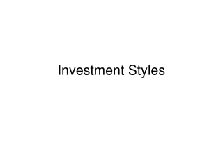 Investment Styles