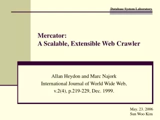 Mercator:  A Scalable, Extensible Web Crawler