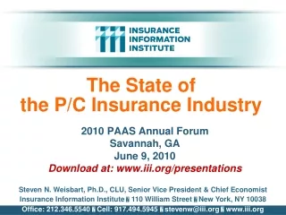 The State of the P/C Insurance Industry