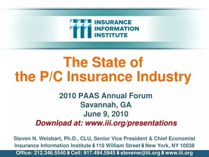 the state of the p c insurance industry