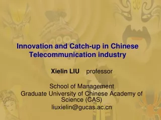 Innovation and Catch-up in Chinese Telecommunication industry