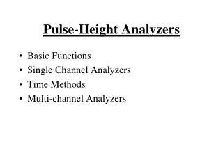 Pulse-Height Analyzers
