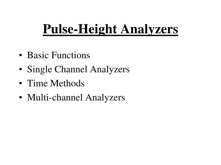 pulse height analyzers