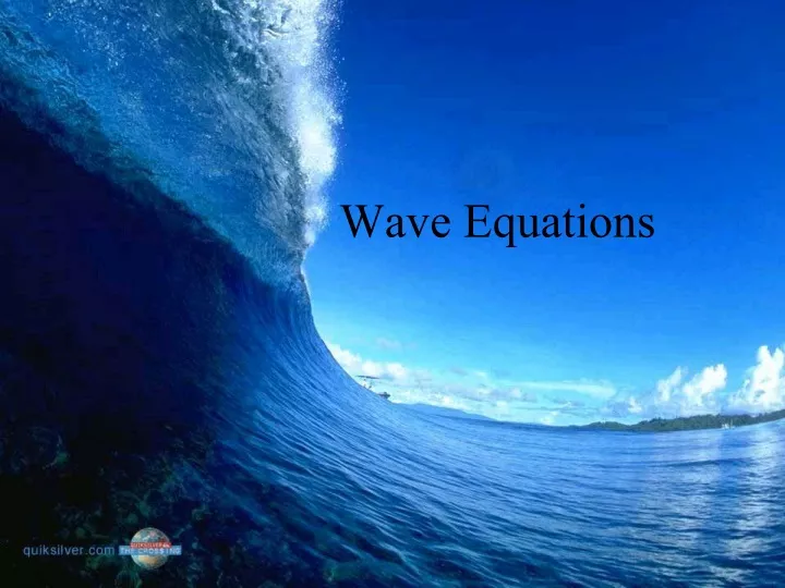 wave equations