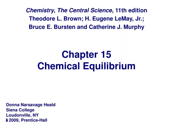 chapter 15 chemical equilibrium
