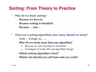 Sorting: From Theory to Practice