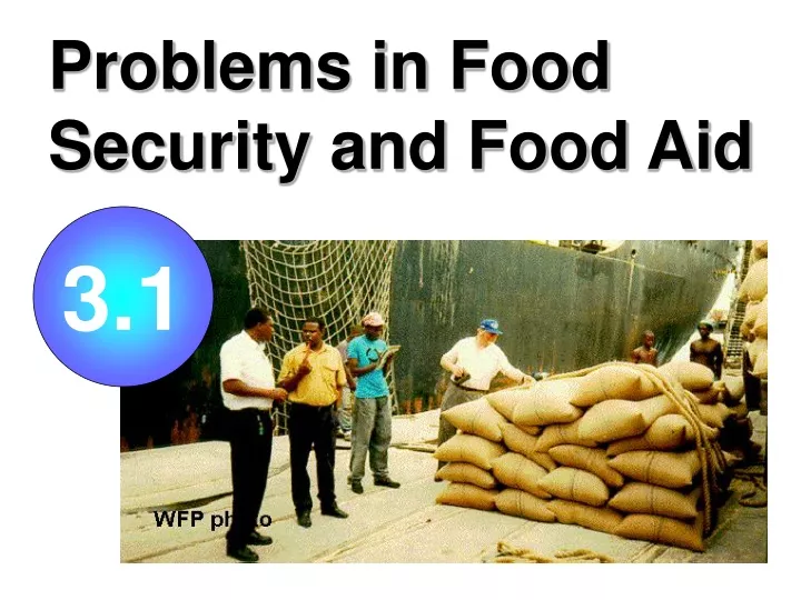 problems in food security and food aid