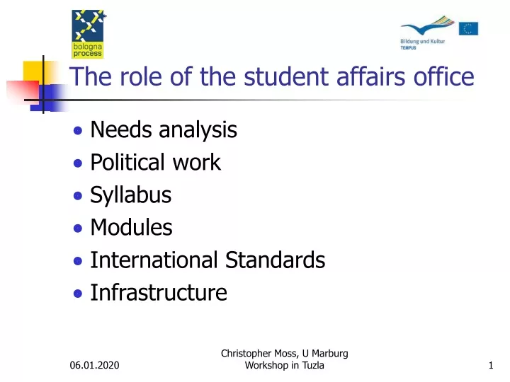 the role of the student affairs office