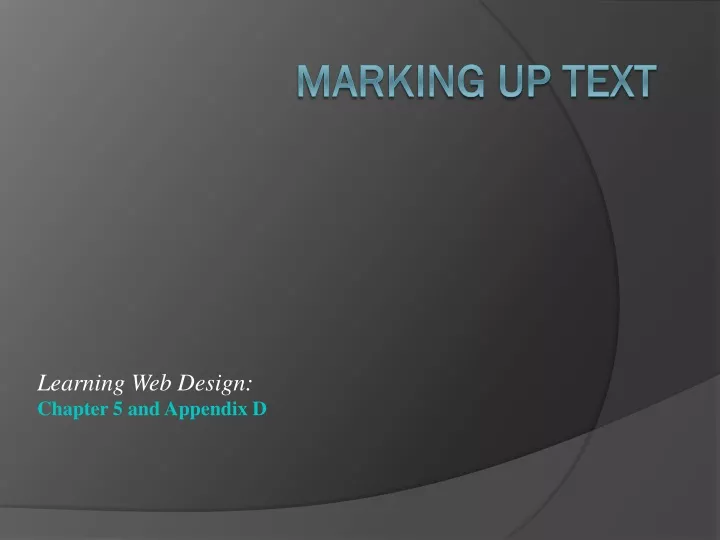 learning web design chapter 5 and appendix d