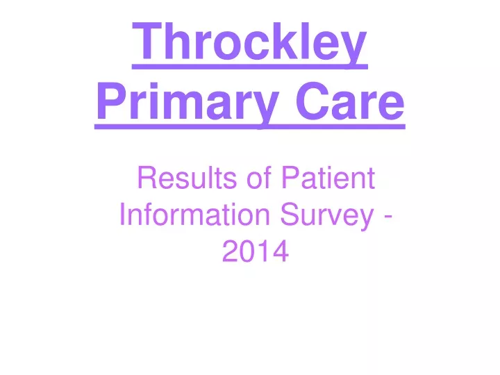 throckley primary care
