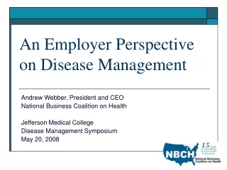 An Employer Perspective on Disease Management