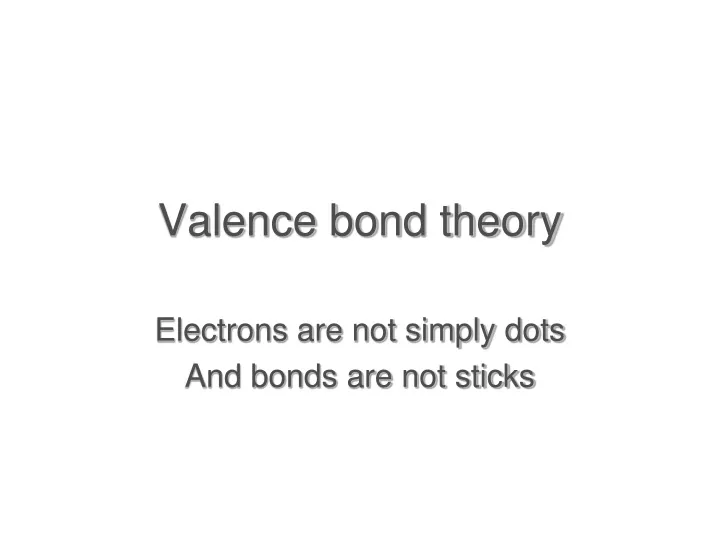 valence bond theory