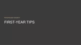 FIRST-YEAR TIPS