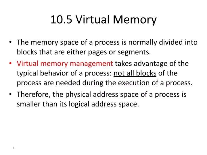10 5 virtual memory