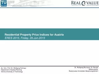 Residential Property Price Indices for Austria ERES 2015,  Friday , 26.Jun.2015
