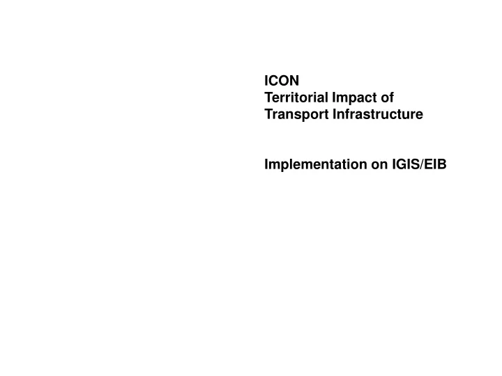 icon territorial impact of transport