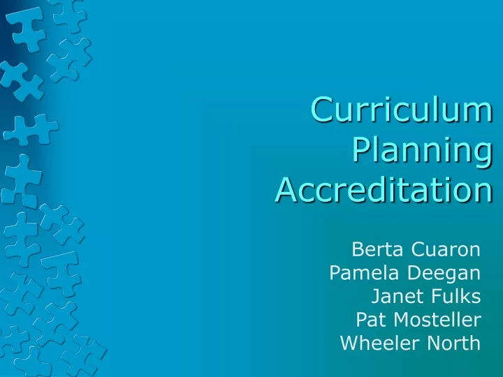 curriculum planning accreditation