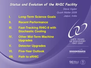 Status and Evolution of the RHIC Facility
